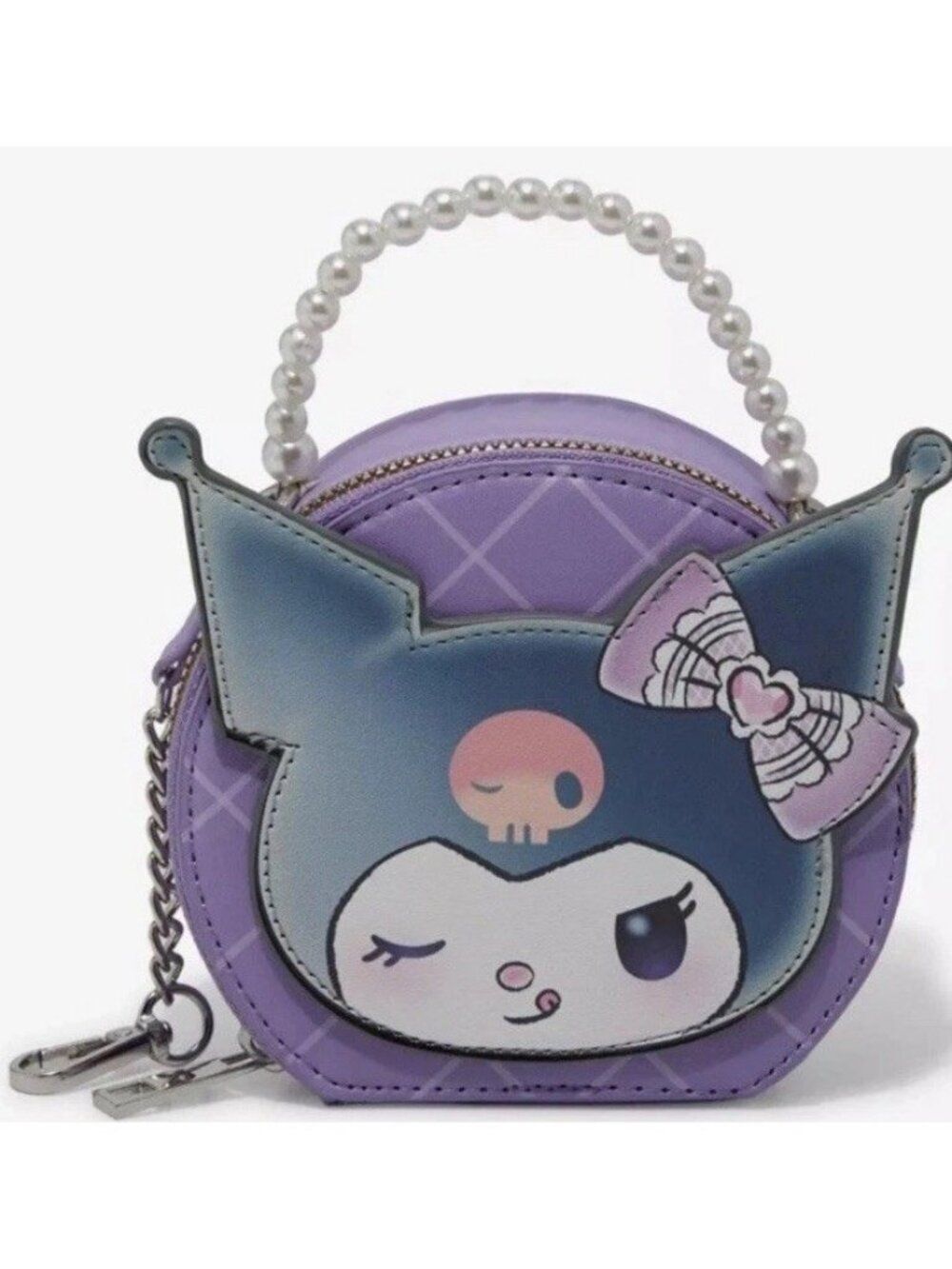 Kuromi Purple Dress Up Wallet Coin Purse Pearl Handle Round Bag Her Universe New